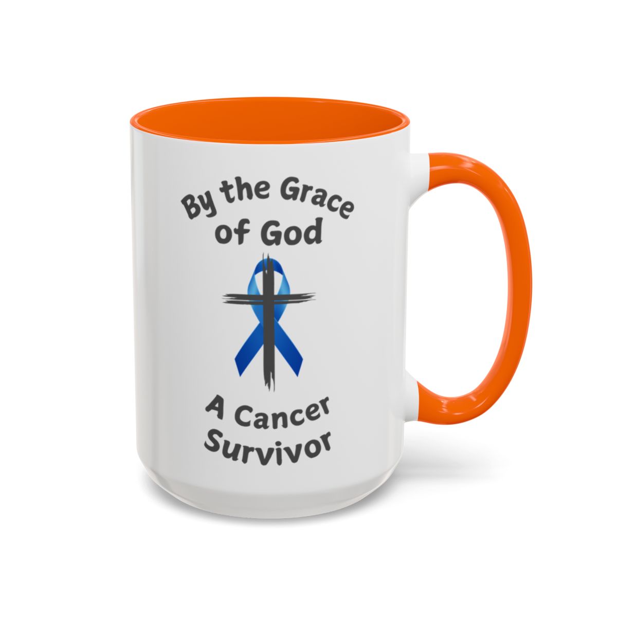 Prostate Cancer Survivor Personalized Coffee Cup By the Grace of God. Custom name is optional. For your Christian Prostate Cancer Survivor!