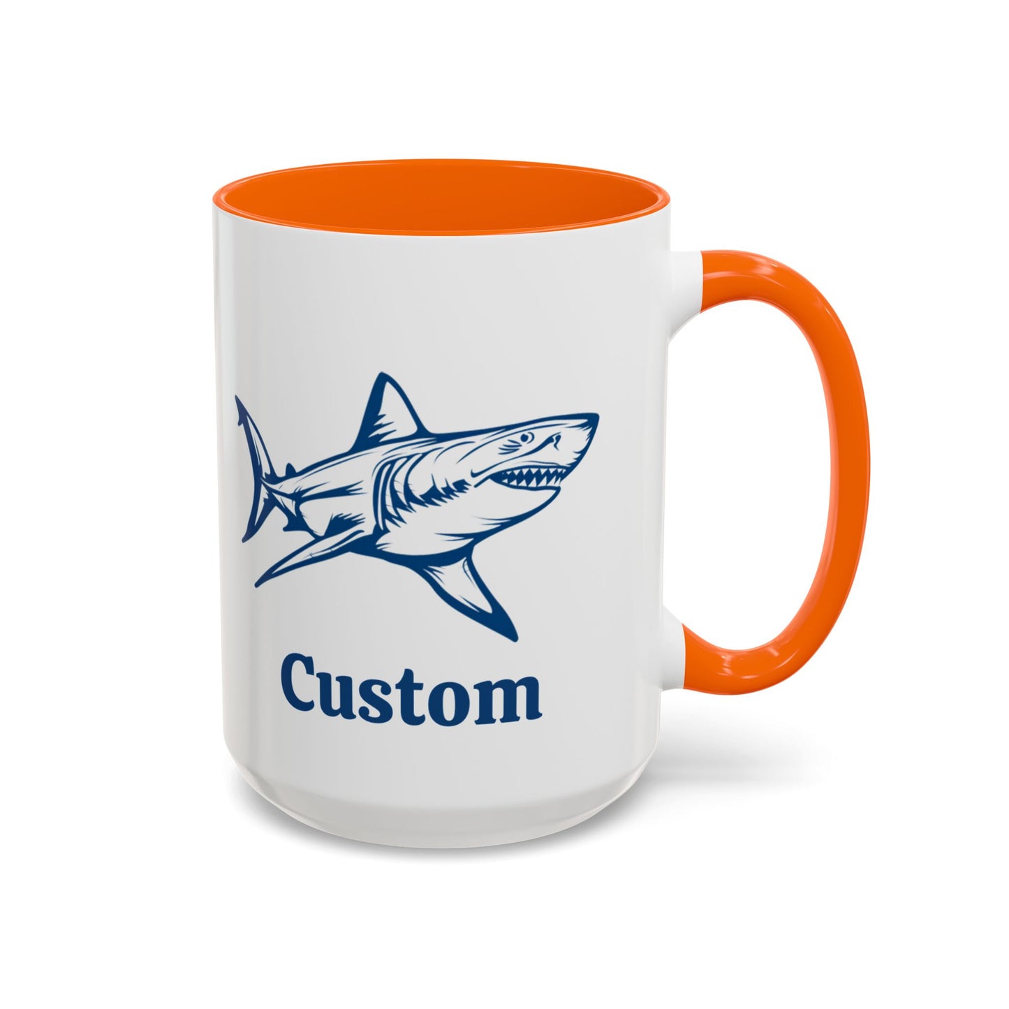 Custom Shark Coffee Cup 15 Oz, Great White shark Cup, Personalized Shark Mug, Add your custom text cup