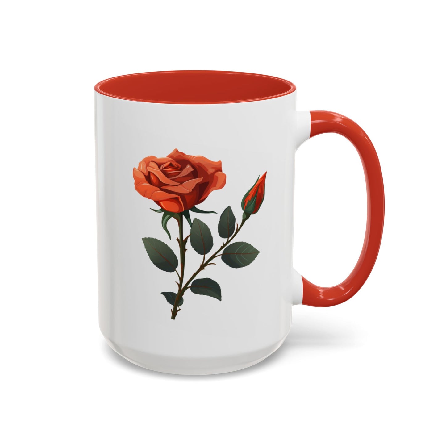 Personalized Language of Flowers Orange Rose Coffee Mugs, 15oz. Add Custom Text to make this the perfect gift for someone special!