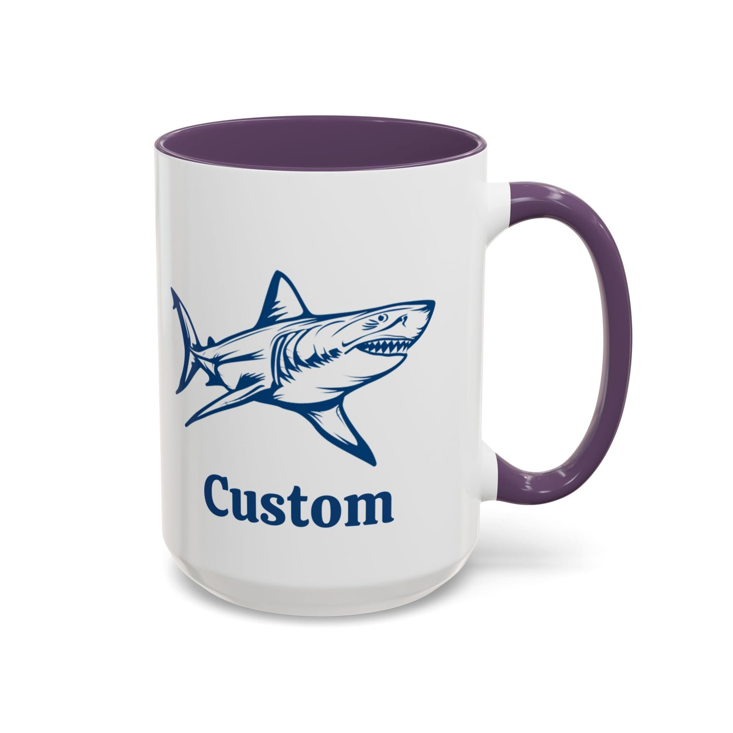 Custom Shark Coffee Cup 15 Oz, Great White shark Cup, Personalized Shark Mug, Add your custom text cup