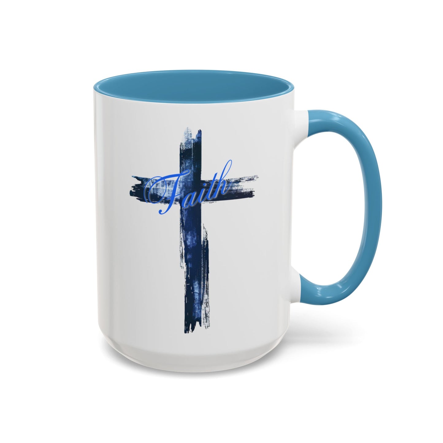 Faith and the Cross Personalized Coffee Cup 15 Oz with custom name optional. Prayer Warrior, Christian mug Perfect for Sunday School Teacher