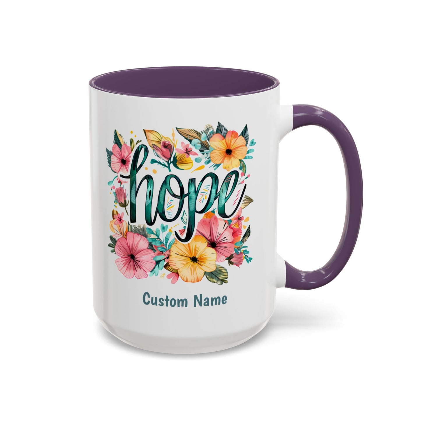 Hope and Flowers Coffee Cup 15 Oz, This is the perfect gift for your Christian friend, Gift for wife, Gift for Mom, daughter or teacher!