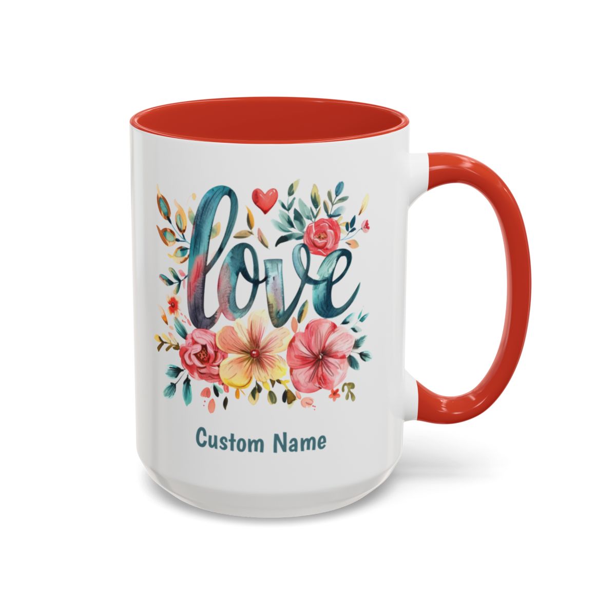 Love and Flowers Coffee Cup 15 Oz, This is the perfect gift for your Christian friend, Gift for wife, Gift for Mom, daughter or teacher!