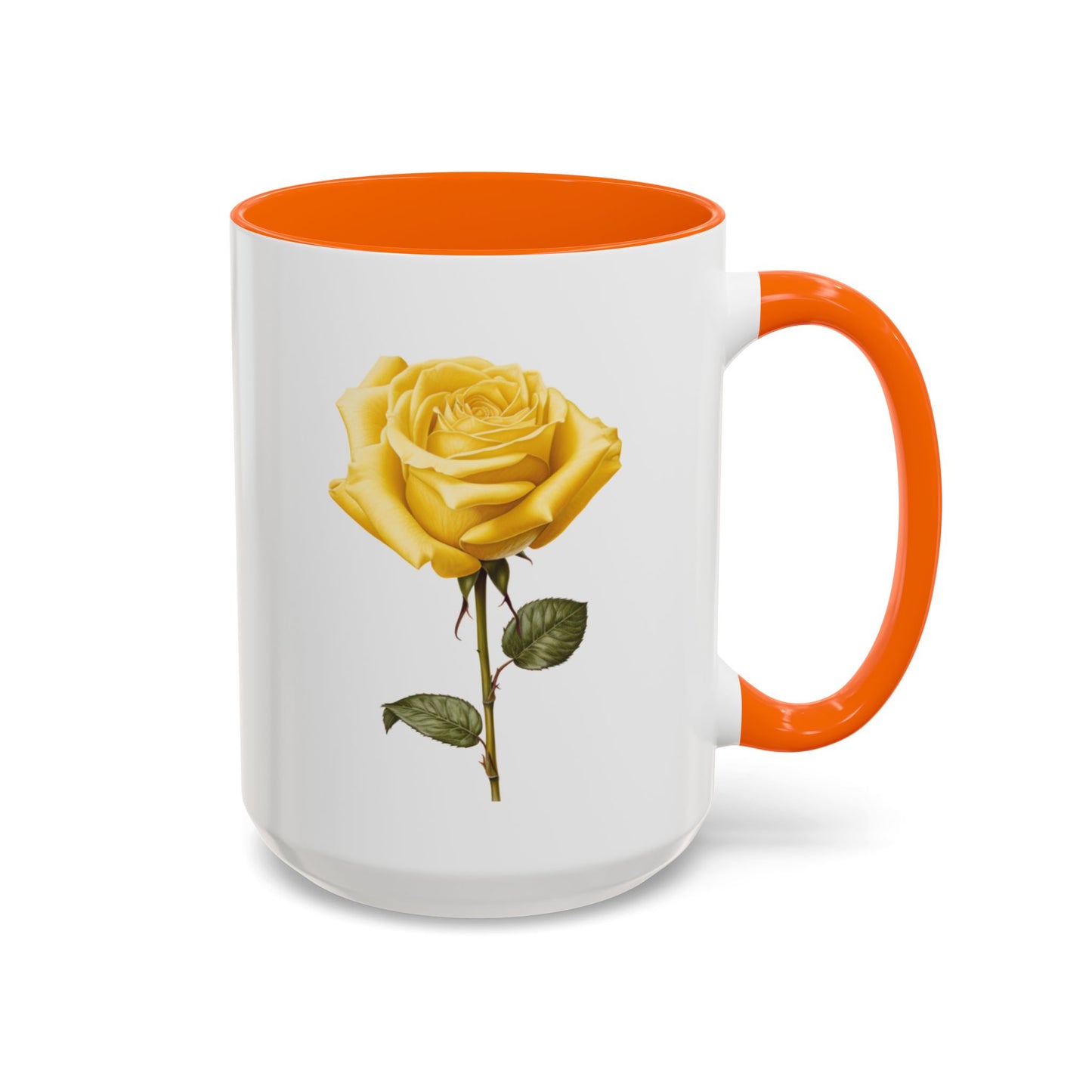 Personalized Language of Flowers Yellow Rose Coffee Mugs, 15oz. Add Custom Text to this Rose cup to make it a perfect gift!