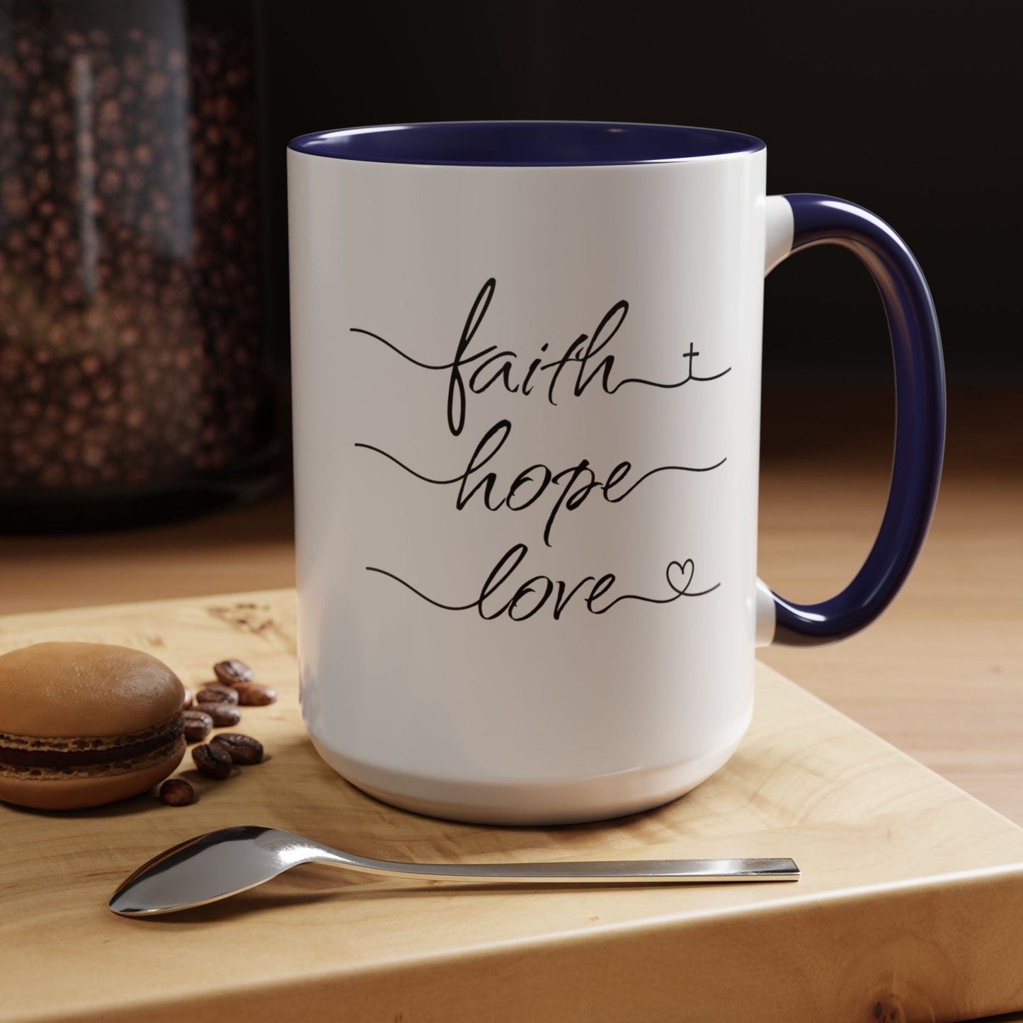 Faith Hope Love Script Coffee Cup 15 Oz, This is the perfect gift for your Christian friend, wife, daughter or teacher!