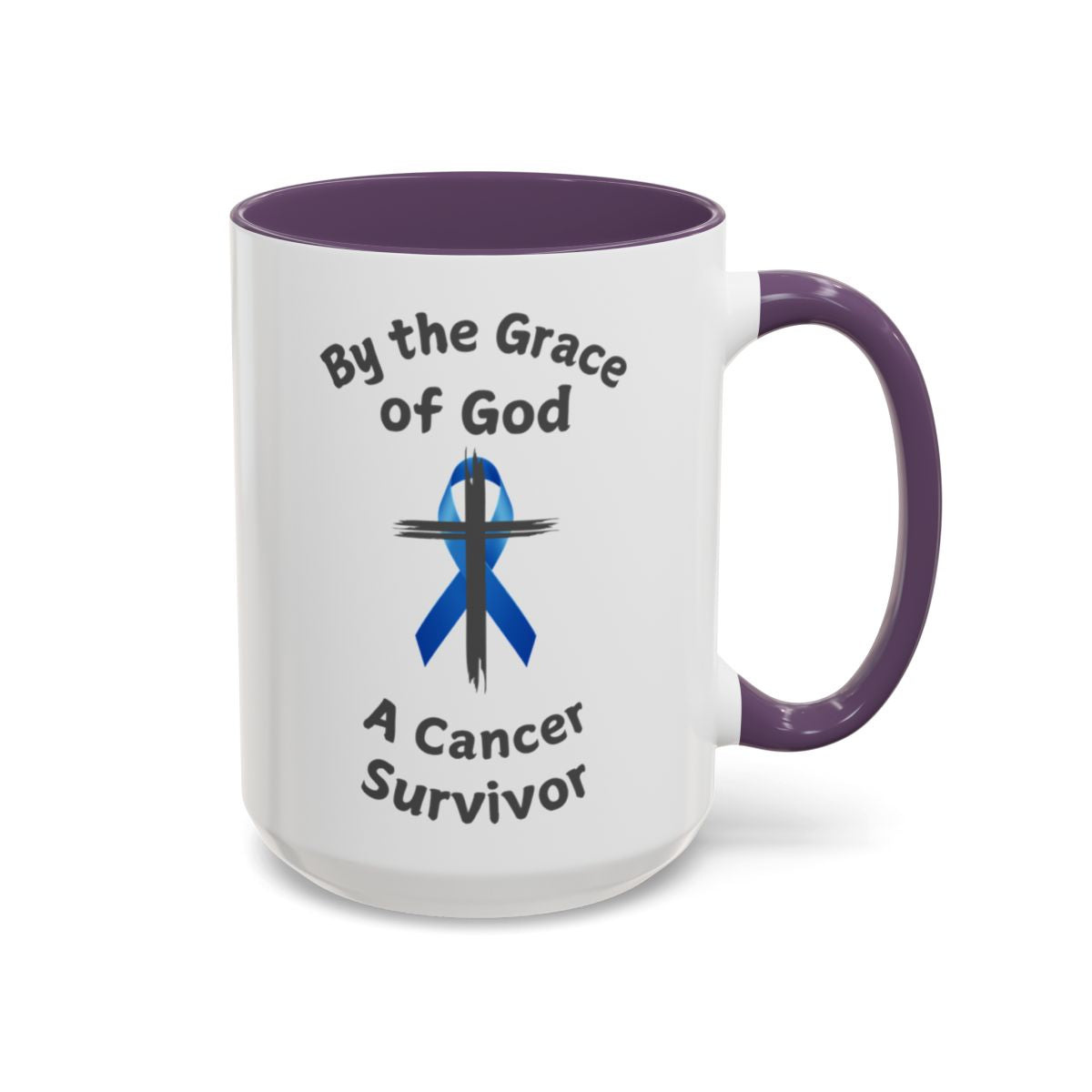 Prostate Cancer Survivor Personalized Coffee Cup By the Grace of God. Custom name is optional. For your Christian Prostate Cancer Survivor!